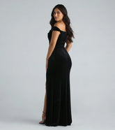 Frances Formal Velvet Off The Shoulder Dress